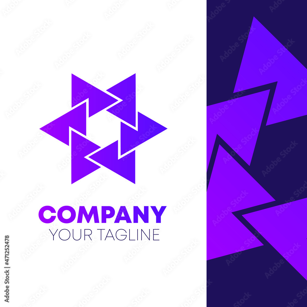 Abstract Hexagon Star Gradient Logo Abstract Hexagon Star Gradient Logo