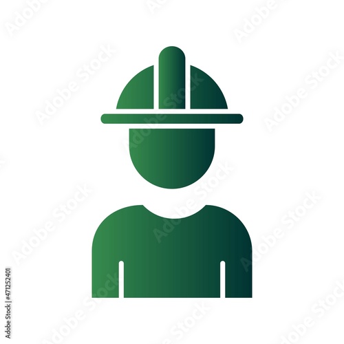 Worker Glyph Gradient Vector Icon Design photo