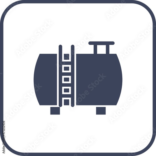 Tank Glyph Round Corner Vector Icon Design