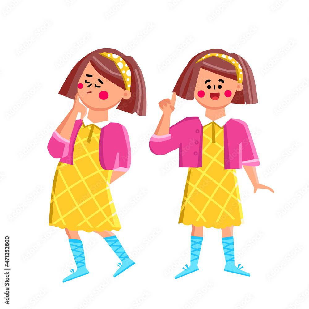 School Girl Thinking And Asking Question Vector. Happy Schoolgirl Think And Ask Question For Resolve Problem. Expressive Character Lady Educational Request Flat Cartoon Illustration School Girl Thinking And Asking Question Vector. Happy Schoolgirl Think And Ask Question For Resolve Problem. Expressive Character Lady Educational Request Flat Cartoon Illustration