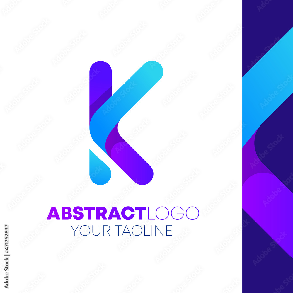 Letter K Modern Gradient Logo Design Icon Letter K Modern Gradient Logo Design Icon