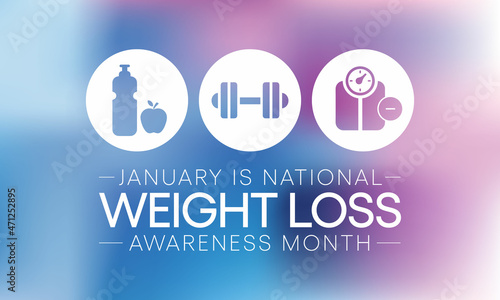 National Weight loss awareness month is observed every year during January, Vector illustration
