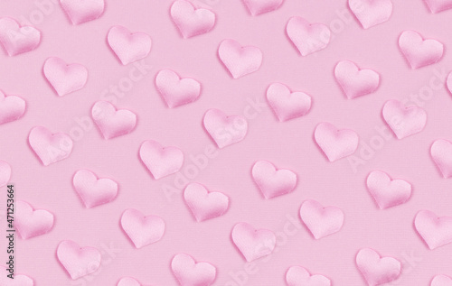 Pink satin hearts in a patt...