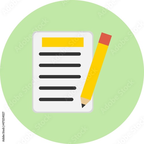 Exam Flat Circle Vector Icon Design