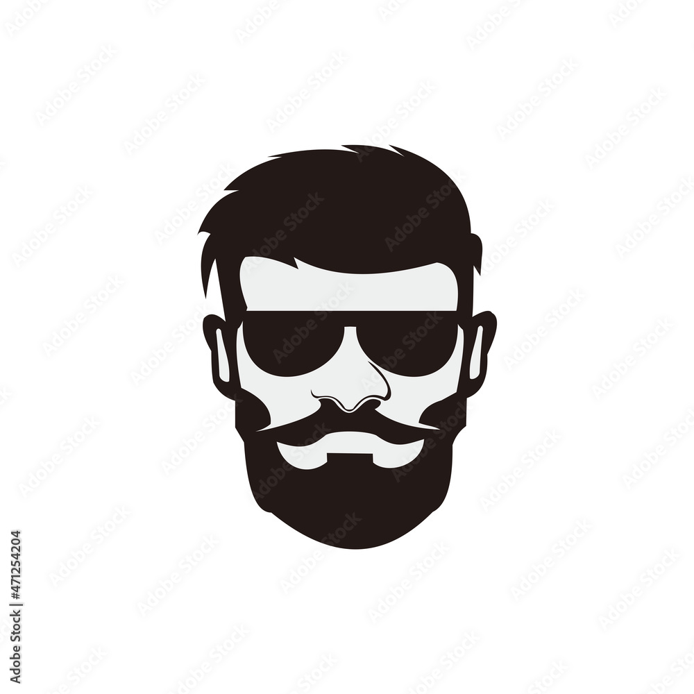 Male face vector design template 