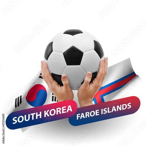 Soccer football competition match, national teams south korea vs faroe islands