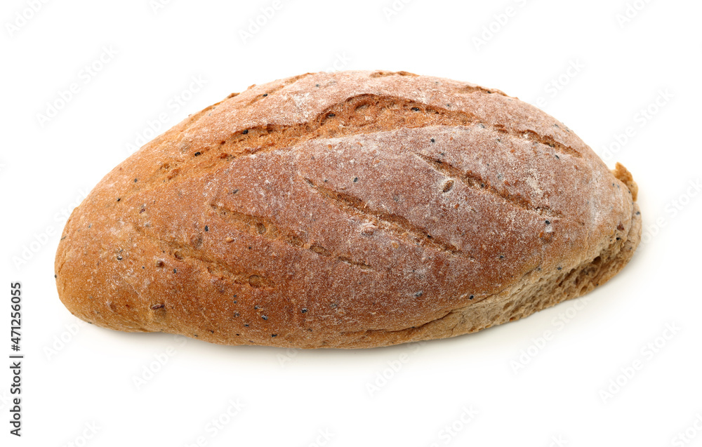 Bread on isolated white background. 