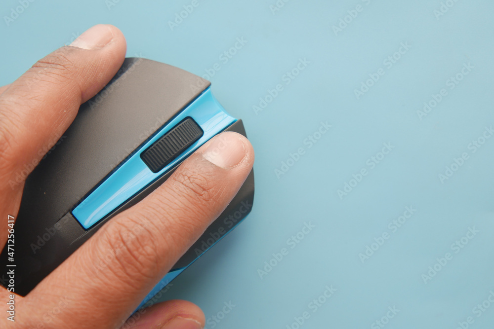 hand with computer mouse, Close up hand with computer mouse, Close up