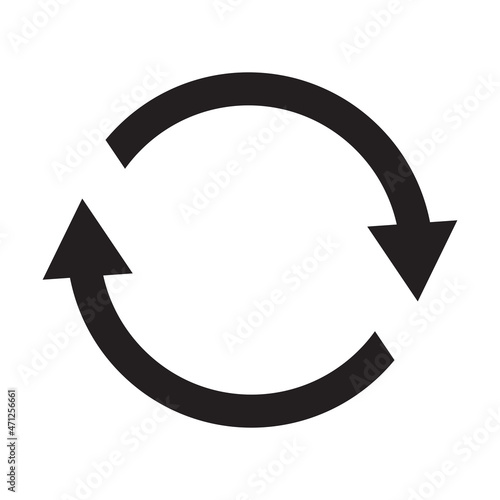Circular arrows as a symbol of software updates. Simple icon isolated on white background.
