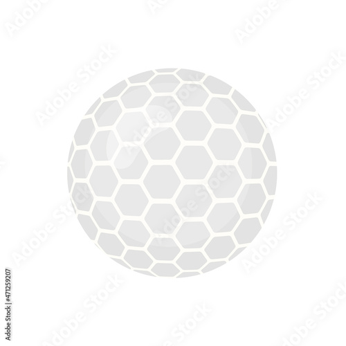 A cartoon golf ball isolated on white background. Vector illustration flat style