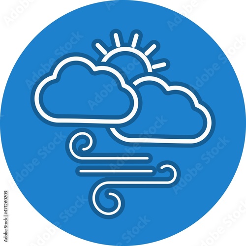 Sun gale Line Circle Vector Icon Design