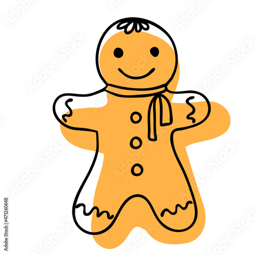 Cute Hand Drawn Vector illustration, black and white outline vector variant.
