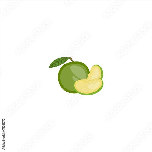 Wallpaper Mural Vector illustration of detailed big shiny green apple Torontodigital.ca