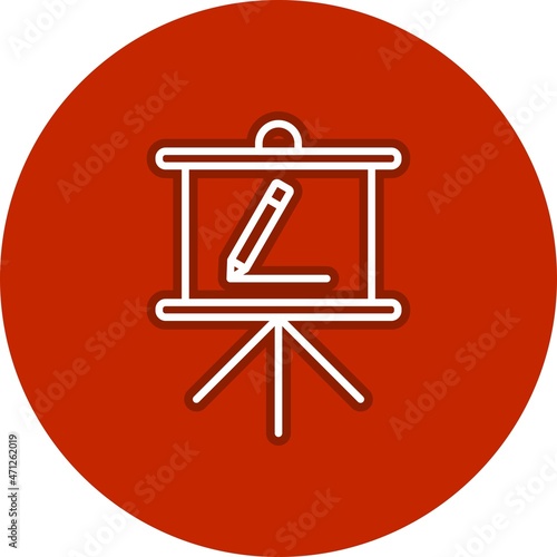 Flipchar Line Circle Vector Icon Design