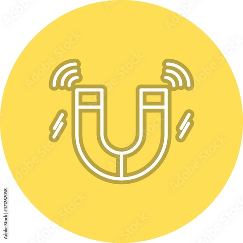 Magnet Line Circle Vector Icon Design