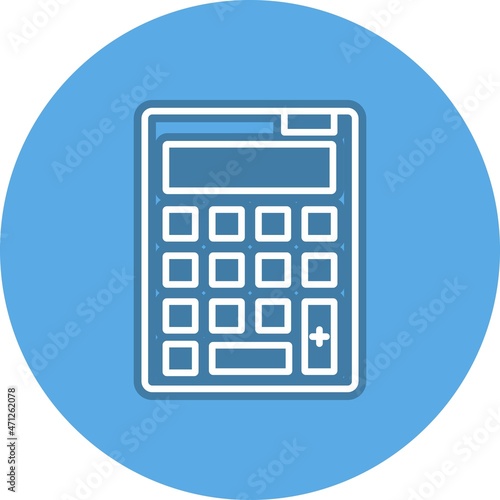 Calculator Line Circle Vector Icon Design