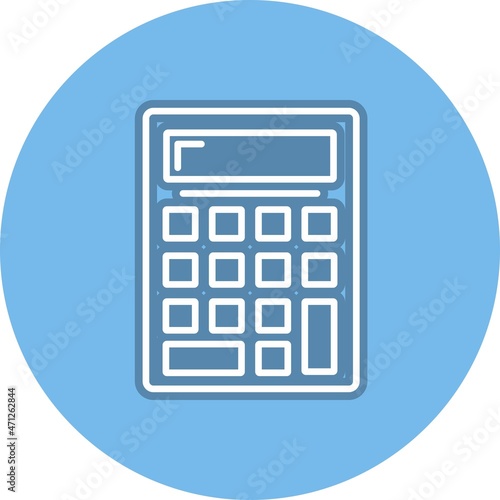 Calculator Line Circle Vector Icon Design