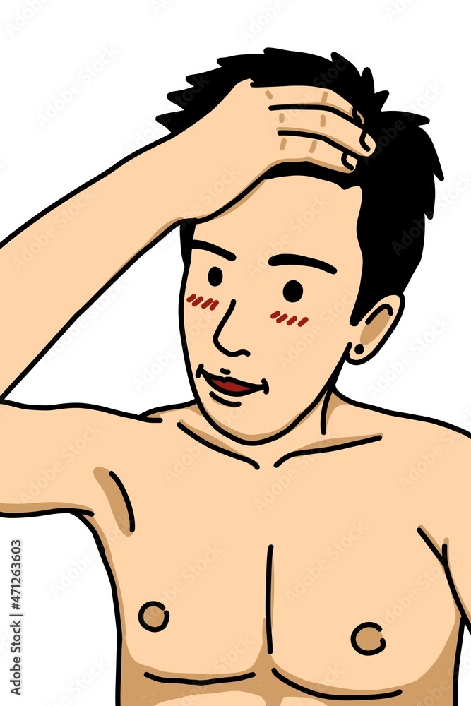 Fototapeta premium cute man cartoon on white background