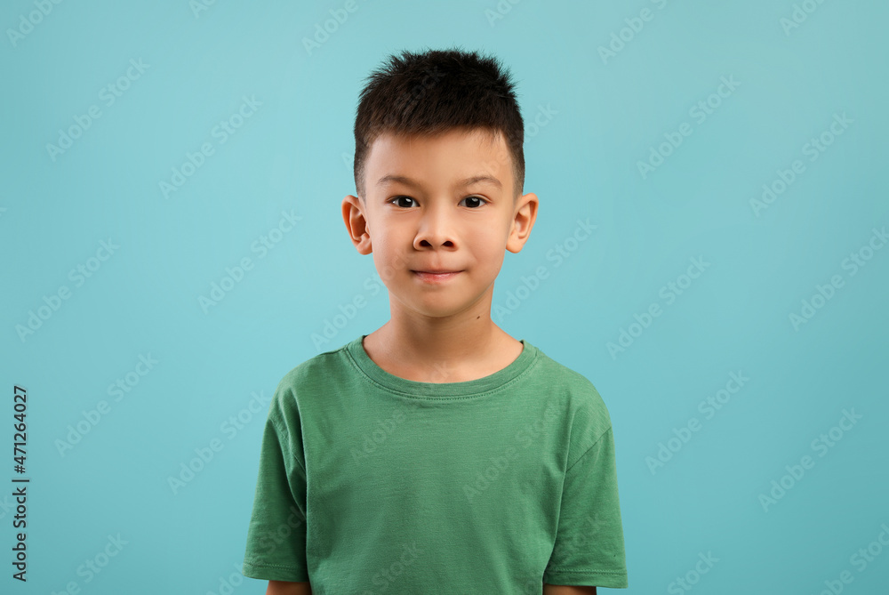 Child Portrait. Closeup Shot Of Cute Little Asian Boy Looking At Camera Child Portrait. Closeup Shot Of Cute Little Asian Boy Looking At Camera