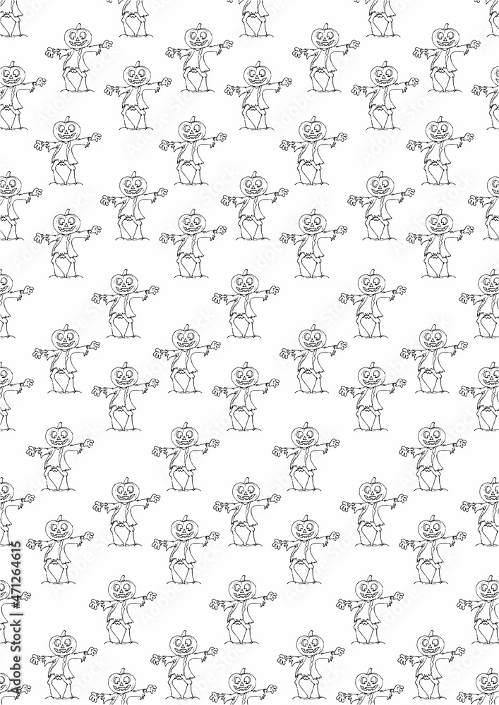 scarecrow pattern repeat, halloween background scarecrow pattern repeat, halloween background