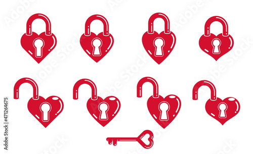 Heart shaped padlocks vecto...