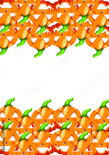 pumpkin heads with blank space in the middle, halloween card