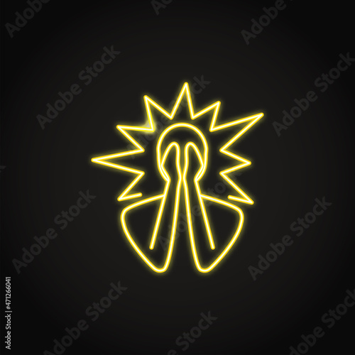 Neon panic attack icon in line style