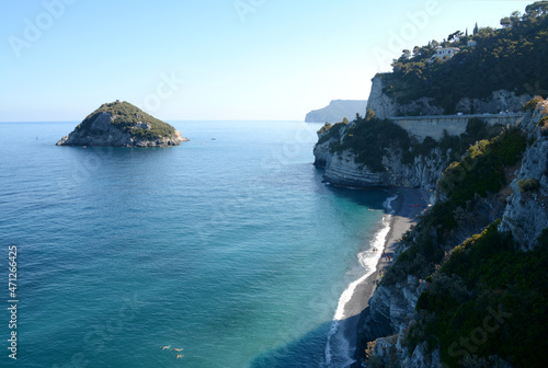 The Island of Bergeggi or Sant'Eugenio is an islet located near the Ligurian coast, in the Riviera di Ponente, in front of the municipality of Bergeggi. photo