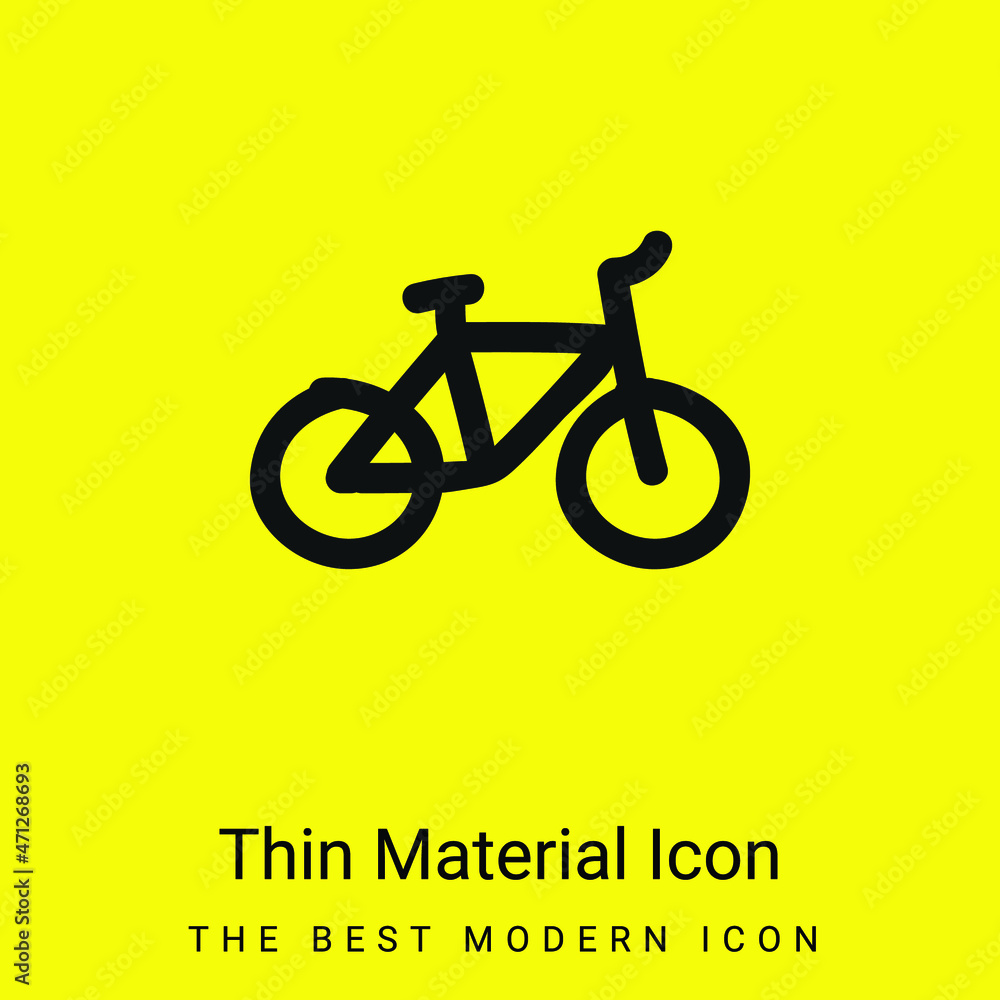 Fototapeta premium Bike Hand Drawn Transport minimal bright yellow material icon