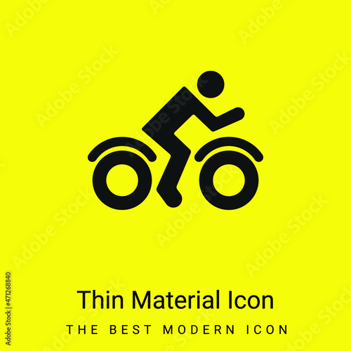 Bike Rider Side View minimal bright yellow material icon