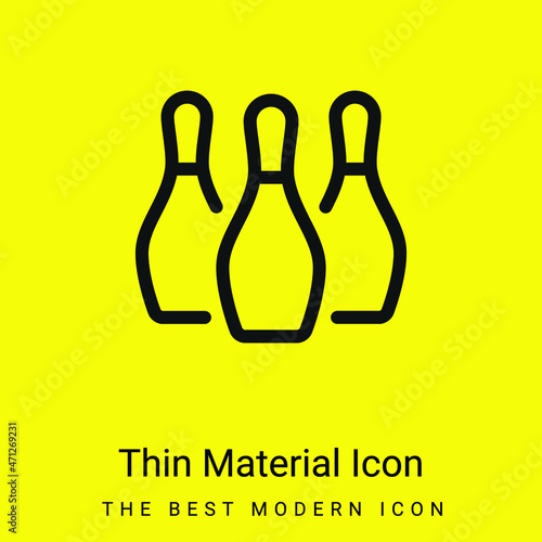 Bowling Pins minimal bright yellow material icon