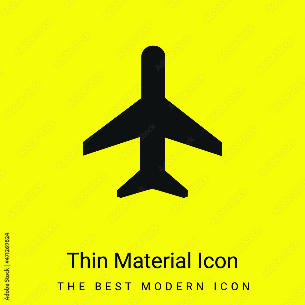 Airplane minimal bright yellow material icon Airplane minimal bright yellow material icon