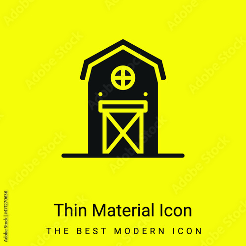 Barn minimal bright yellow material icon
