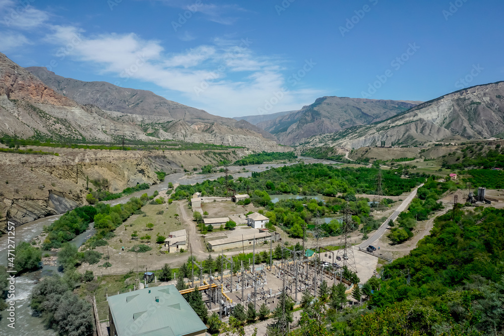 Beautiful mountain landscapes in the Gunib district in Dagestan