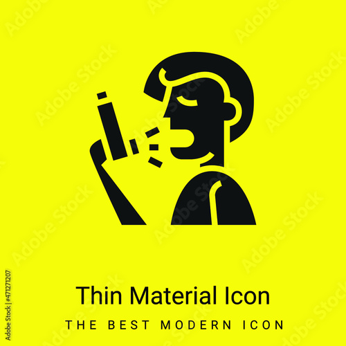 Asthma minimal bright yellow material icon