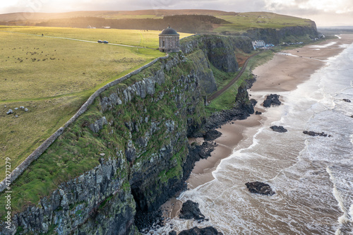 Aerial view Downhill beach in County Londonderry in Northern Ireland photo