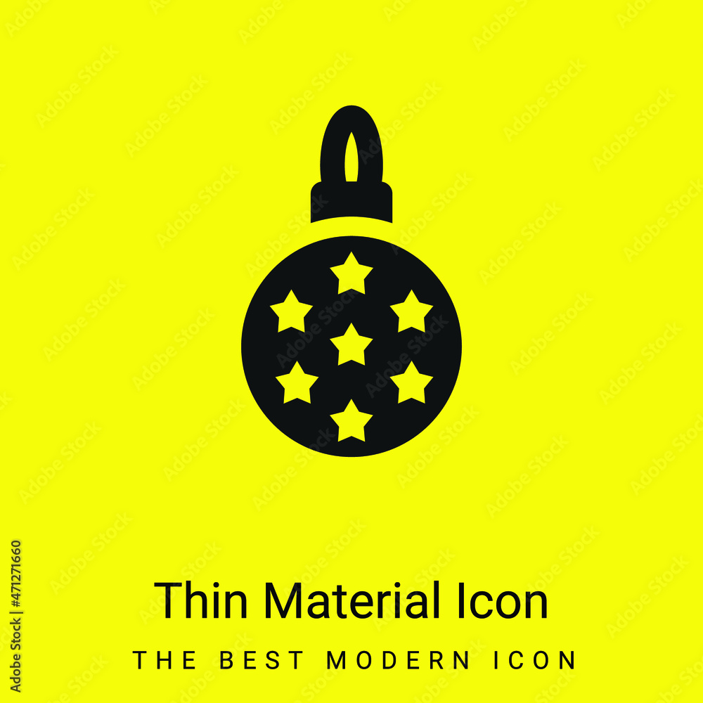 Bauble minimal bright yellow material icon Bauble minimal bright yellow material icon