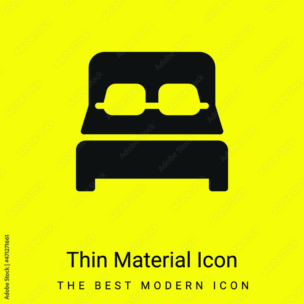 Bed minimal bright yellow material icon Bed minimal bright yellow material icon
