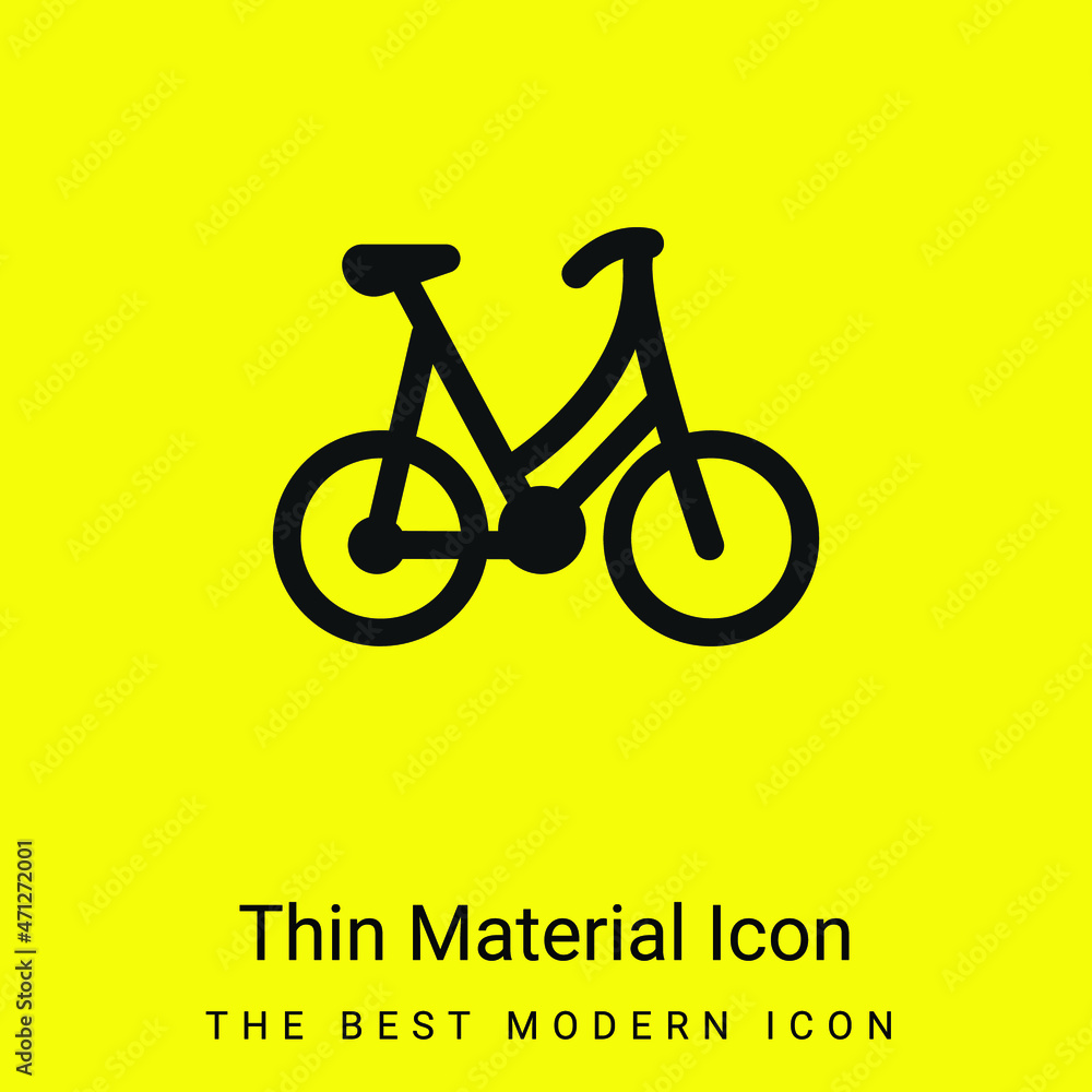 Fototapeta premium Bike minimal bright yellow material icon