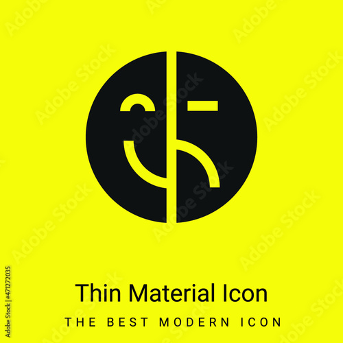 Bipolar minimal bright yellow material icon