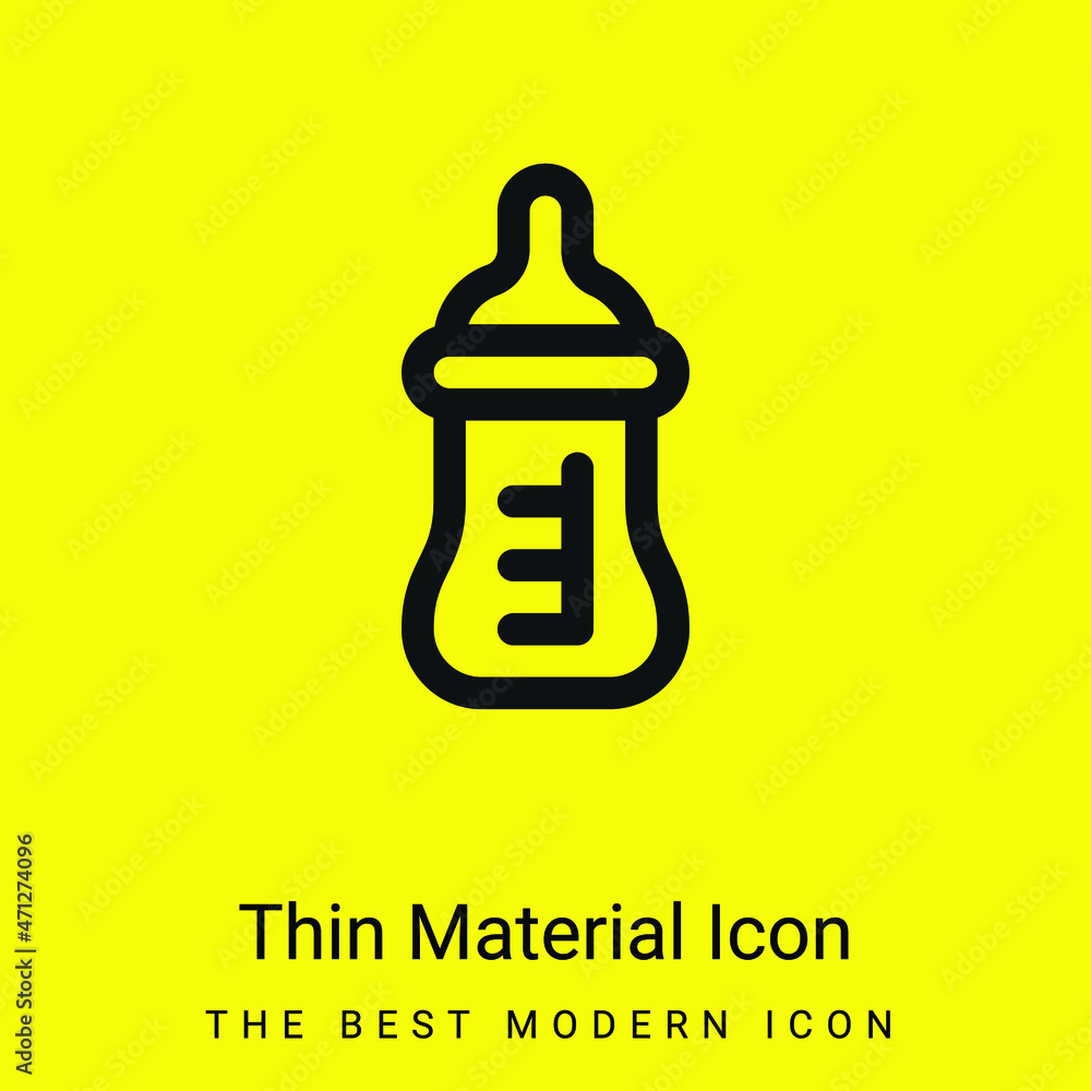 Baby Bottle minimal bright yellow material icon Baby Bottle minimal bright yellow material icon