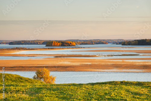 View of Kenozero lake in Vershinino village. Kenozersky National Park. Plesetsky district. Arkhangelsk oblast. Russia