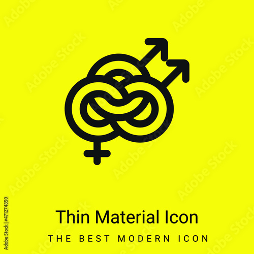 Bisexual minimal bright yellow material icon