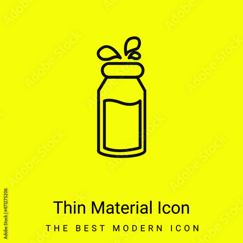 Bottle Of Milk With Droplets minimal bright yellow material icon