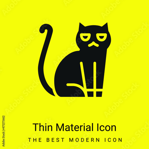Black Cat minimal bright yellow material icon