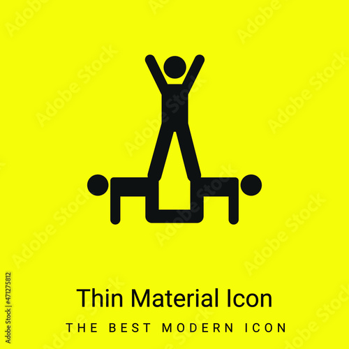 Acrobatics Acrobats Group Silhouette minimal bright yellow material icon