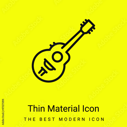 Acoustic Guitar minimal bright yellow material icon