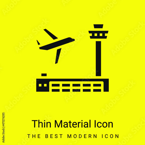 Airport minimal bright yellow material icon