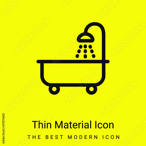 Bathtube With Shower minimal bright yellow material icon