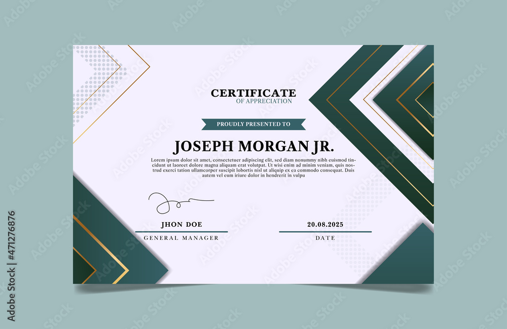 Elegant Employee of The Month Vector Certificate Design Stock Vector ...